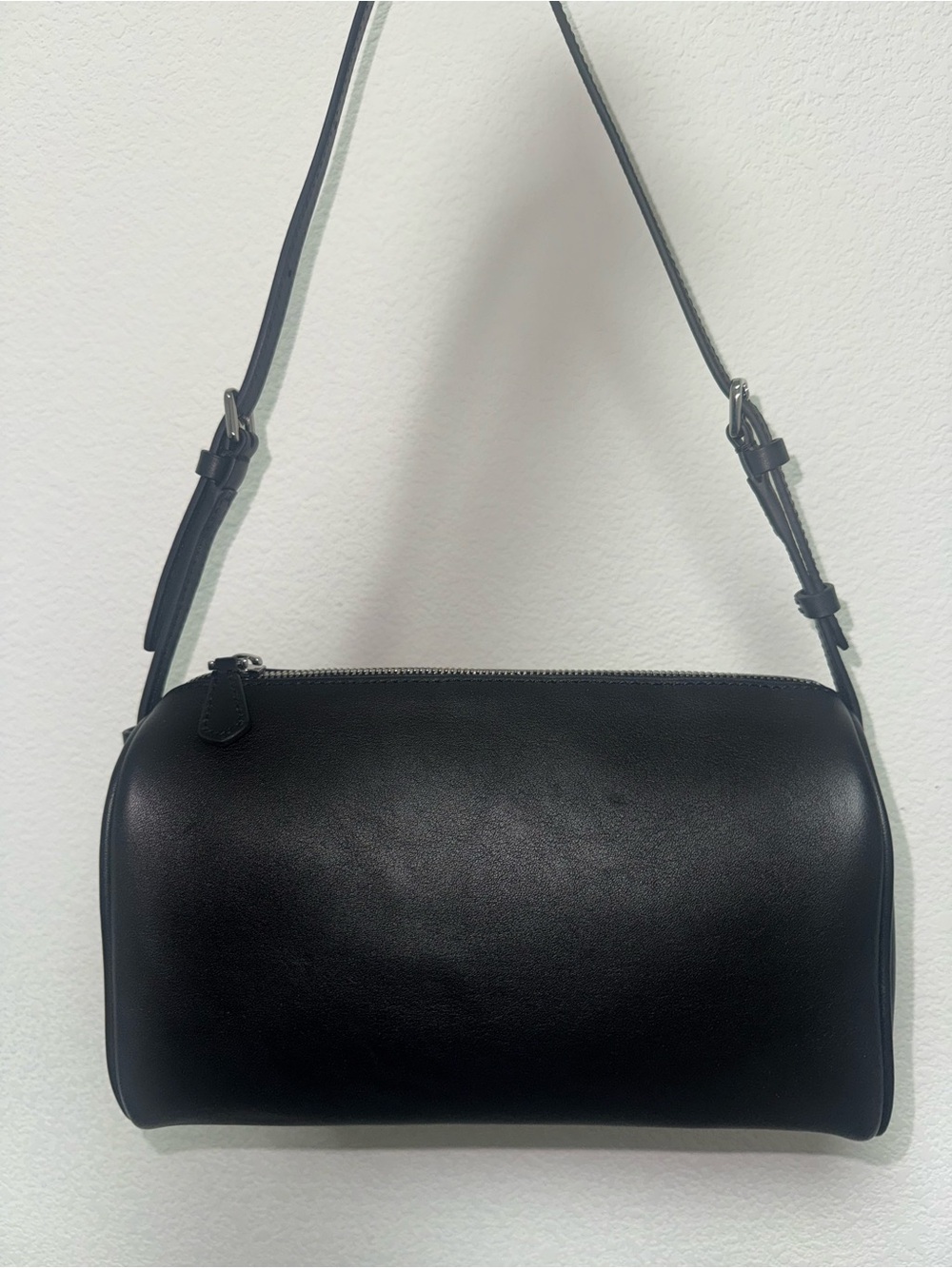Quince Black Leather Shoulder Bag